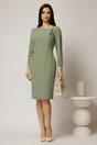 Rochie midi verde fistic cu nasturi decorativi, 3, dyfashion.ro