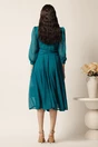 Rochie midi verde in clos din voal cu fir lurex- Ella Collection Gina, 2, dyfashion.ro