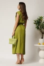 Rochie midi verde lime din viscoza cu nasturi si cordon, 3, dyfashion.ro
