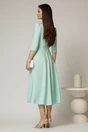 Rochie midi verde menta de ocazie cu nasturi pe bust si guler cu broderie si margele, 2, dyfashion.ro