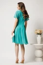 Rochie midi verde mint din voal in clin cu buline si decupaje la decolteu, 2, dyfashion.ro