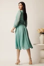 Rochie midi verde mint in clos din voal cu fir lurex- Ella Collection Gina, 2, dyfashion.ro