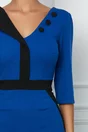 Rochie Moze albastra cu detalii negre