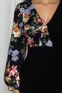 Rochie Moze cu imprimeu floral multicolor si fusta neagra