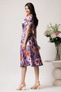 Rochie Moze din satin lila cu imprimeu floral, 2, dyfashion.ro