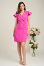 Rochie Moze eleganta din stofa fucsia tip sacou