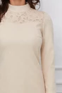 Rochie Moze ivory cu insertii din piele ecologica la bust
