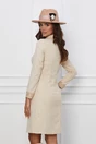 Rochie Moze ivory cu insertii din piele ecologica la bust