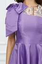 Rochie Moze lila cu funda maxi pe umar