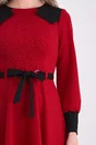 Rochie Moze rosie cu detalii negre