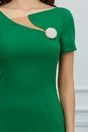 Rochie Moze verde cu accesoriu si decupaj la bust