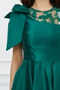 Rochie Moze verde cu funda maxi pe umar