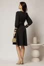 Rochie neagra clos cu insertii aurii si dantela, 2, dyfashion.ro
