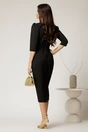 Rochie neagra conica cu decolteu petrecut si cordon in talie, 2, dyfashion.ro