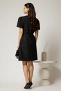Rochie neagra din tweed cu insertii paiete, 2, dyfashion.ro