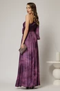 Rochie Noa lunga de ocazie mov din satin cu floare maxi pe talie, 2, dyfashion.ro