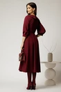Rochie office din stofa bordo cu bust petrecut si rever, 2, dyfashion.ro