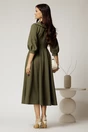 Rochie office din stofa kaki cu bust petrecut si rever, 2, dyfashion.ro