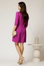 Rochie office din stofa magenta cu nasturi perlati, 2, dyfashion.ro