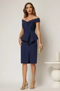 Rochie Roberta bleumarin de ocazie cu peplum si paiete, 3, dyfashion.ro