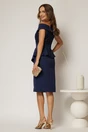 Rochie Roberta bleumarin de ocazie cu peplum si paiete, 2, dyfashion.ro