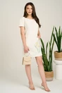 Rochie scurta alba din in cu broderie florala pe fusta, 3, dyfashion.ro