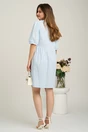 Rochie scurta bleu din ghipura in clos cu motive florale, 2, dyfashion.ro