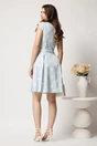 Rochie scurta bleu in clos cu buline si curea in talie, 2, dyfashion.ro