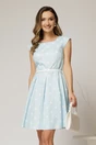 Rochie scurta bleu in clos cu buline si curtea in talie, 1, dyfashion.ro