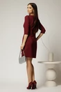 Rochie scurta bordo cu aplicatii florale elegante, 2, dyfashion.ro