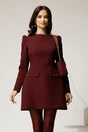 Rochie scurta bordo cu aplicatii la decolteu, 1, dyfashion.ro