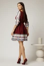 Rochie scurta bordo cu motive etno, 2, dyfashion.ro