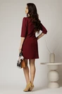 Rochie scurta bordo cu nasturi decorativi si croi cambrat, 2, dyfashion.ro