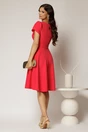 Rochie scurta corai cu croi clos si funda ampla, 2, dyfashion.ro