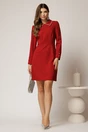 Rochie scurta eleganta bordo cu perle la guler, 3, dyfashion.ro