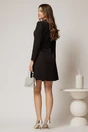 Rochie scurta eleganta neagra cu perle la guler, 2, dyfashion.ro
