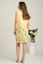 Rochie scurta galbena cu croi drept si imprimeu floral, 2, dyfashion.ro