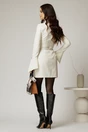 Rochie scurta ivoar cu guler tip camasa si accesoriu, 2, dyfashion.ro