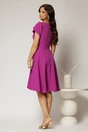 Rochie scurta magenta cu croi clos si funda ampla, 2, dyfashion.ro