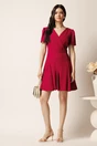 Rochie scurta magenta in clin cu decolteu petrecut- Moze, 3, dyfashion.ro