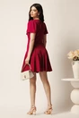 Rochie scurta magenta in clin cu decolteu petrecut- Moze, 2, dyfashion.ro