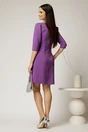 Rochie scurta mov cu aplicatii florale elegante, 2, dyfashion.ro