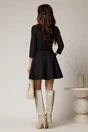 Rochie scurta neagra cu croi in clini si curea in talie, 2, dyfashion.ro