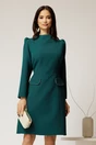 Rochie scurta verde cu aplicatii la decolteu, 1, dyfashion.ro