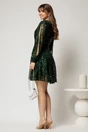 Rochie scurta verde din paiete cu decolteu V si maneci crapate, 2, dyfashion.ro