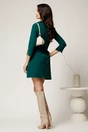 Rochie scurta verde din stofa cu guler maxi ascutit si curea in talie, 2, dyfashion.ro