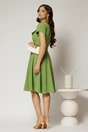 Rochie scurta verde fistic cu croi clos si funda ampla, 2, dyfashion.ro