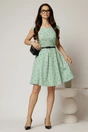 Rochie scurta verde menta in clos cu buline si curtea in talie, 3, dyfashion.ro