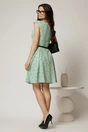 Rochie scurta verde menta in clos cu buline si curtea in talie, 2, dyfashion.ro