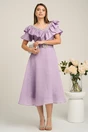 Rochie Suzzie lila cu strasuri si curea in talie, 4, dyfashion.ro